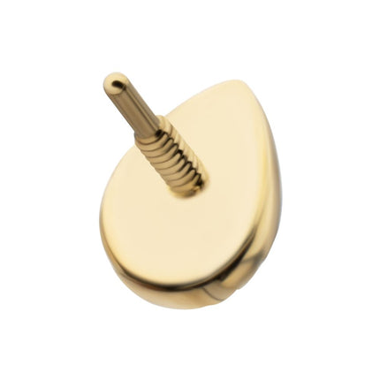 Invictus 14Kt Yellow Gold M0.8 Internally Threaded Milgrain Edge Teardrop Opal Top