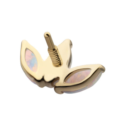 Invictus 14Kt Yellow Gold M0.8 Internally Threaded 3-Cluster Marquise Opal Fan Top