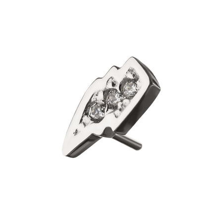 Invictus 14kt Gold Threadless with Clear Gem Lightning Bolt Top