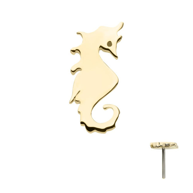 Invictus 14Kt Yellow Gold Threadless Seahorse Top