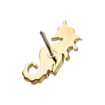Invictus 14Kt Yellow Gold Threadless Seahorse Top