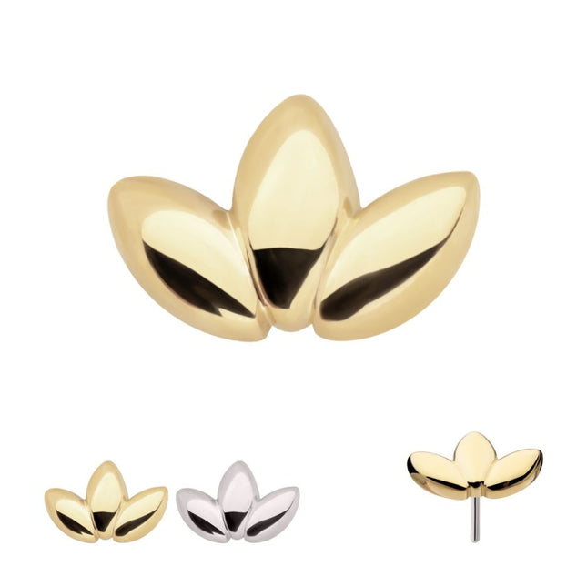Invictus 14Kt Gold Threadless Lotus Flower Top