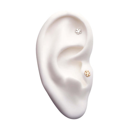 Invictus 14Kt Gold Threadless with Snowflake Top
