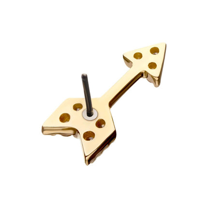 Invictus 14Kt Yellow Gold Threadless with Multi-Clear Gem Arrow Top