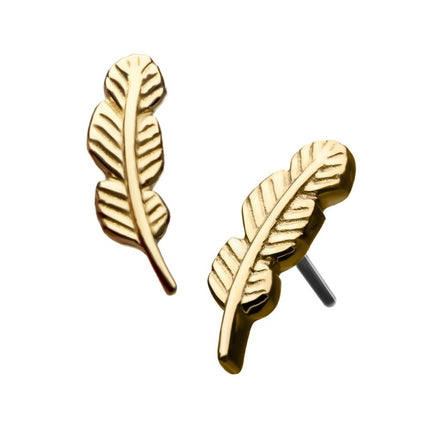 Invictus 14Kt Gold Threadless with Aria Leaf Top