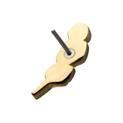 Invictus 14Kt Gold Threadless with Aria Leaf Top