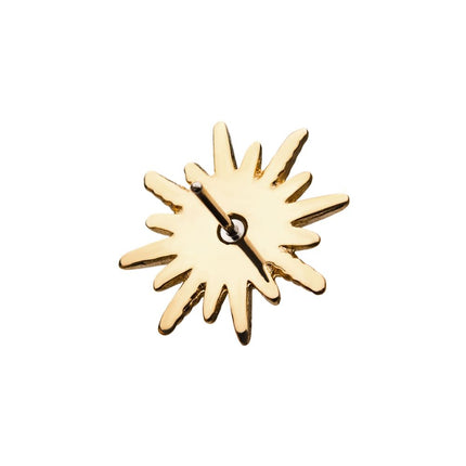 Invictus 14Kt Yellow Gold Threadless with Star Clear CZ Top