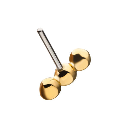 Invictus 14Kt Yellow Gold Threadless with 3 Bezel Clear CZ Top