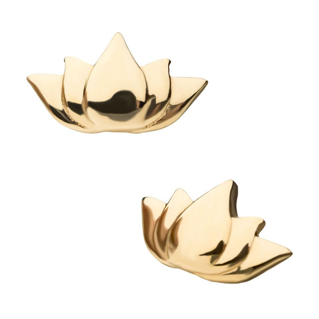 Invictus 14Kt Yellow Gold Threadless with Lotus Top