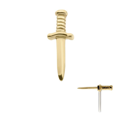 Invictus 14Kt Yellow Gold Threadless with Dagger Top