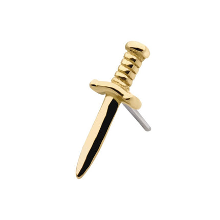Invictus 14Kt Yellow Gold Threadless with Dagger Top