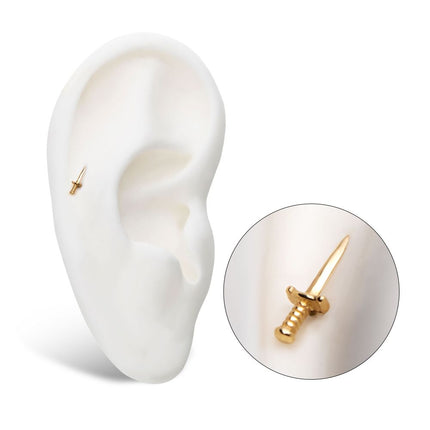 Invictus 14Kt Yellow Gold Threadless with Dagger Top