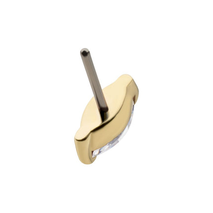 Invictus 14Kt Gold Threadless with Marquise Prong Gem Top