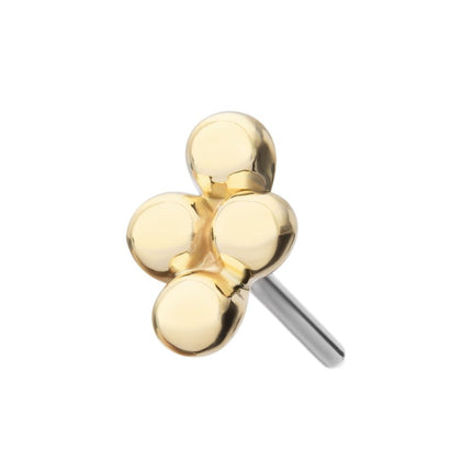 Invictus 14Kt Gold Threadless 4-Bead Cluster Top
