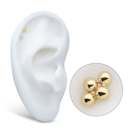 Invictus 14Kt Gold Threadless 4-Bead Cluster Top