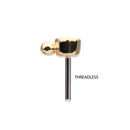 Invictus 14Kt Gold Threadless 1.75mm Bezel Set Gem & Bead Top