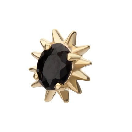 Invictus 14Kt Yellow Gold Threadless Spike Edge Prong Set Oval Gem Top