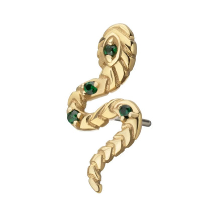 Invictus 14Kt Yellow Gold Threadless Prong Set Gem Serpent Path Top