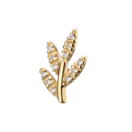 Invictus 14Kt Yellow Gold Threadless "Golden Flora" Paved Gem Top