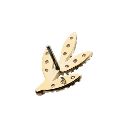 Invictus 14Kt Yellow Gold Threadless "Golden Flora" Paved Gem Top