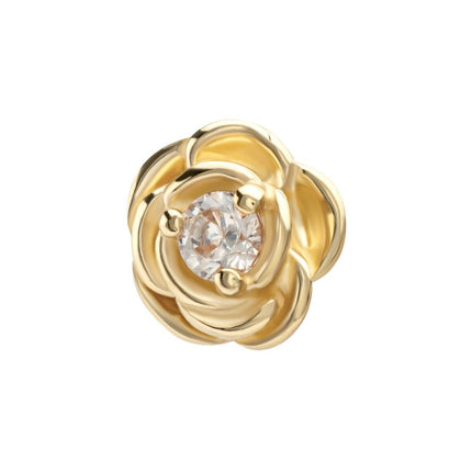 Invictus 14Kt Yellow Gold Threadless Low Profile 3-Prong Gem "Rosebud Bloom" Top