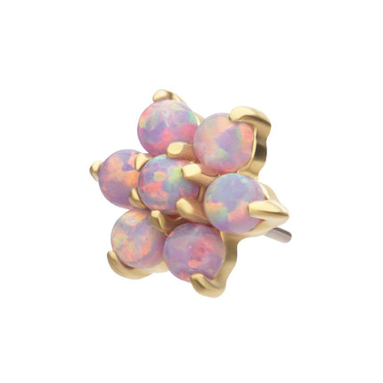Invictus 14kt Yellow Gold Threadless 7-Synthetic Opal Top