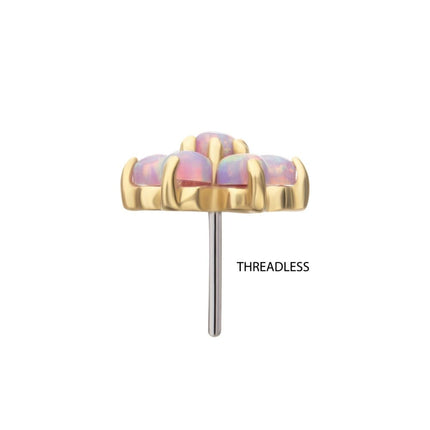 Invictus 14kt Yellow Gold Threadless 7-Synthetic Opal Top