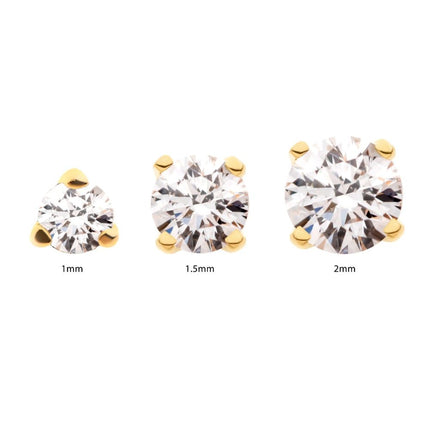 Invictus 14Kt Yellow Gold Threadless with Prong Set Genuine Diamond Top