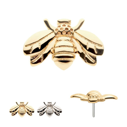 Invictus 14Kt Gold Threadless with Bee Top