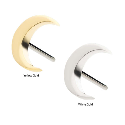 Invictus 14Kt Gold Threadless with Crescent Moon Top