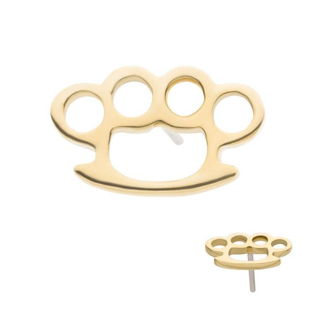 Invictus 14Kt Yellow Gold Threadless Brass Knuckle Top