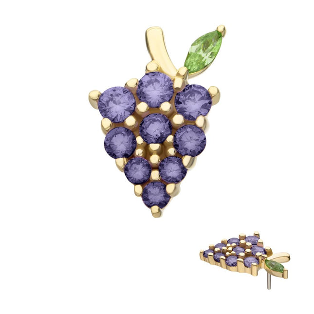 Invictus 14Kt Yellow Gold Threadless Grape Cluster Top