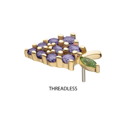 Invictus 14Kt Yellow Gold Threadless Grape Cluster Top