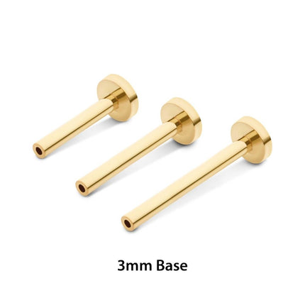 Invictus 14Kt Gold Threadless Labret with 3mm Base