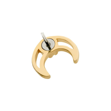 Invictus 14Kt Yellow Gold Threadless with CZ/Opal Crescent Moon Top