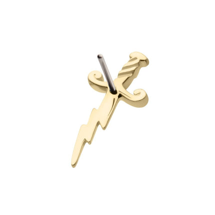 Invictus 14Kt Yellow Gold Threadless Lightning Bolt Dagger Top
