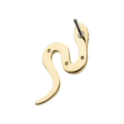 Invictus 14Kt Yellow Gold Threadless with CZ Snake Top