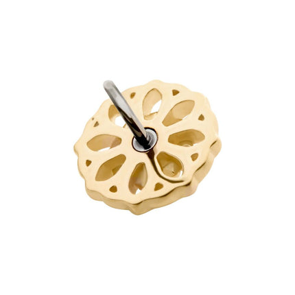 Invictus 14Kt Yellow Gold Threadless Mandala Flower Top