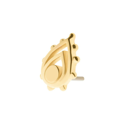 Invictus 14Kt Yellow Gold Threadless Beaded Edge Teardrop Top