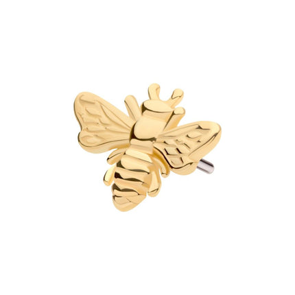 Invictus 14Kt Yellow Gold Threadless Bee Top
