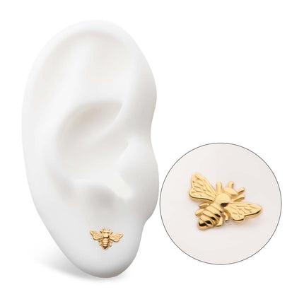 Invictus 14Kt Yellow Gold Threadless Bee Top