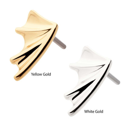 Invictus 14kt Gold Threadless Bat Wing Top (Right Ear)