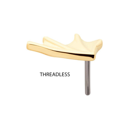 Invictus 14kt Gold Threadless Bat Wing Top (Right Ear)