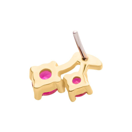 Invictus 14Kt Yellow Gold Threadless with Prong Set Round CZ Cherry Top