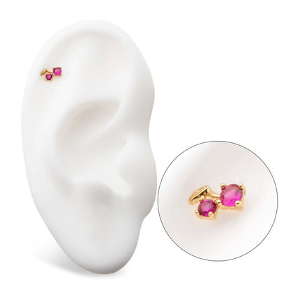 Invictus 14Kt Yellow Gold Threadless with Prong Set Round CZ Cherry Top