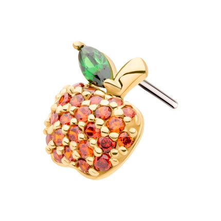 Invictus 14Kt Yellow Gold Threadless with Prong Set Marquise & Round CZ Apple Top