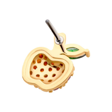 Invictus 14Kt Yellow Gold Threadless with Prong Set Marquise & Round CZ Apple Top