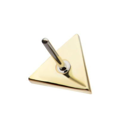 Invictus 14Kt Yellow Gold Threadless Hammered Triangle Top