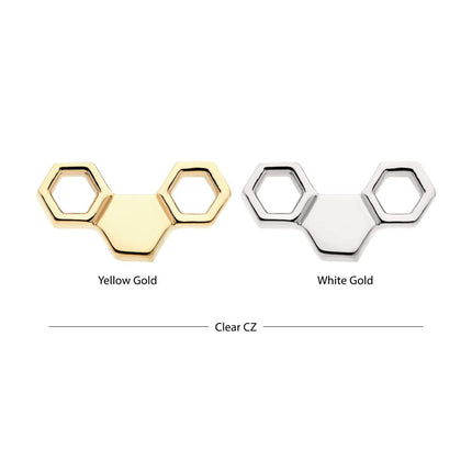 Invictus 14Kt Gold Threadless Honeycomb Top