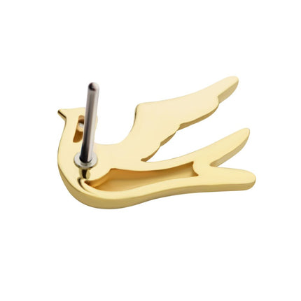 Invictus 14Kt Yellow Gold Threadless Flying Dove with CZ Top